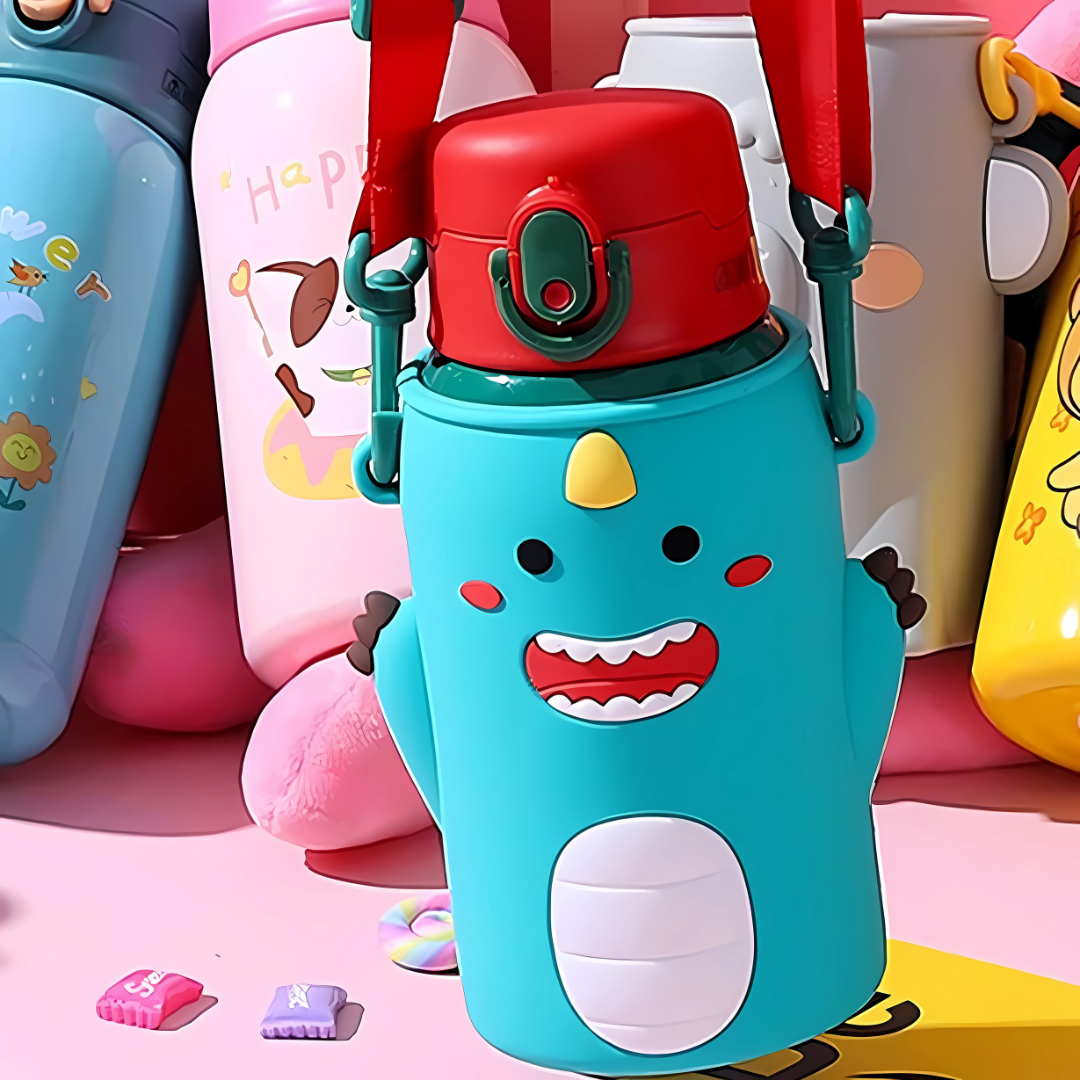 Dinosaur Shape Stainless Steel School Water Bottle for Kids