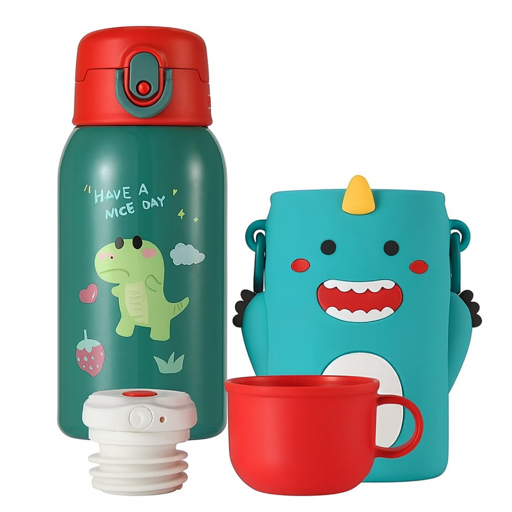 Dinosaur Shape Stainless Steel School Water Bottle for Kids
