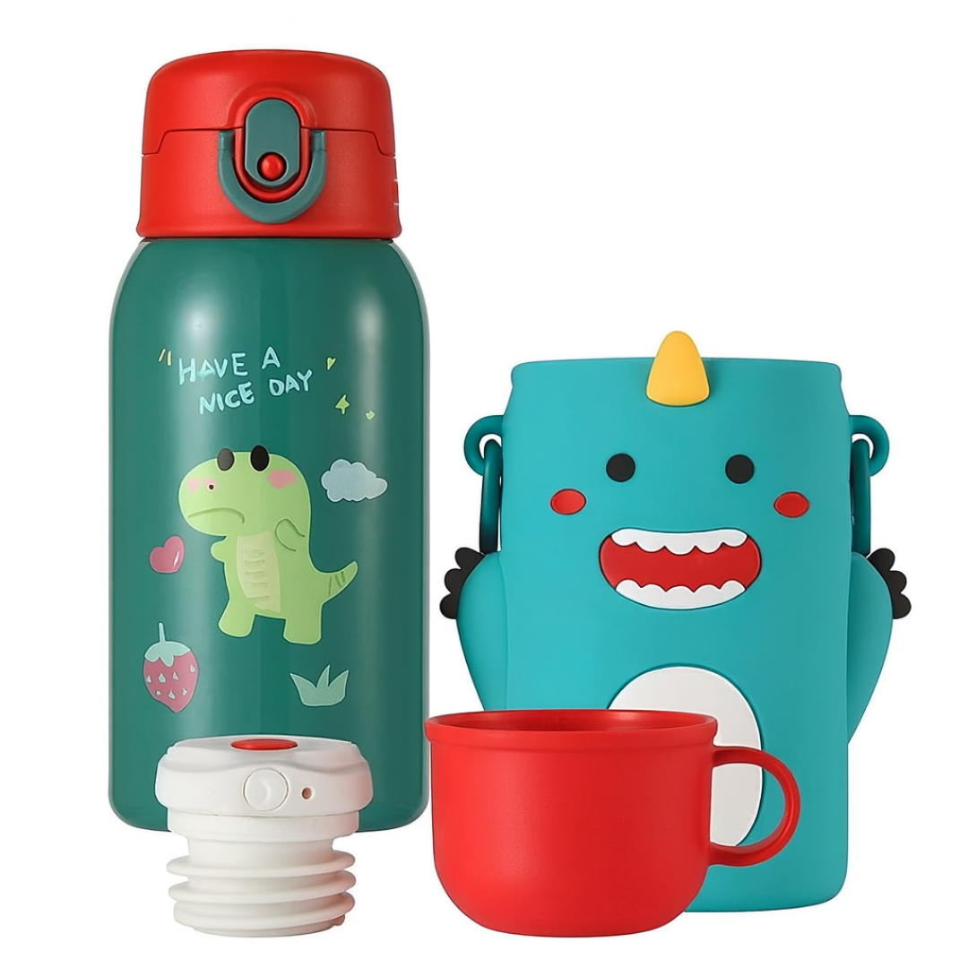 Dinosaur Shape Stainless Steel School Water Bottle for Kids