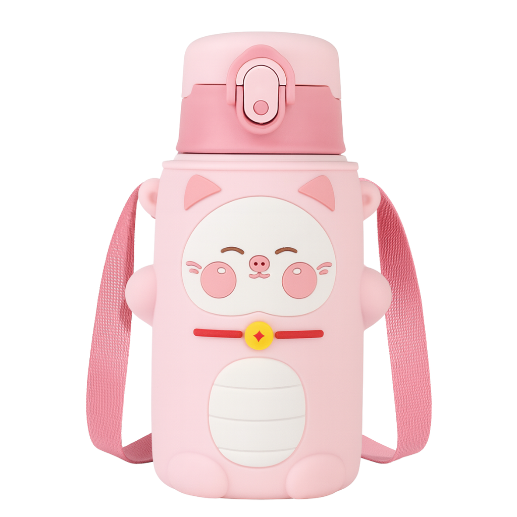 Cat Shape Stainless Steel School Water Bottle for Kids