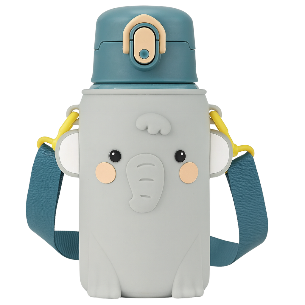 Elephant Shape Stainless Steel School Water Bottle for Kids.