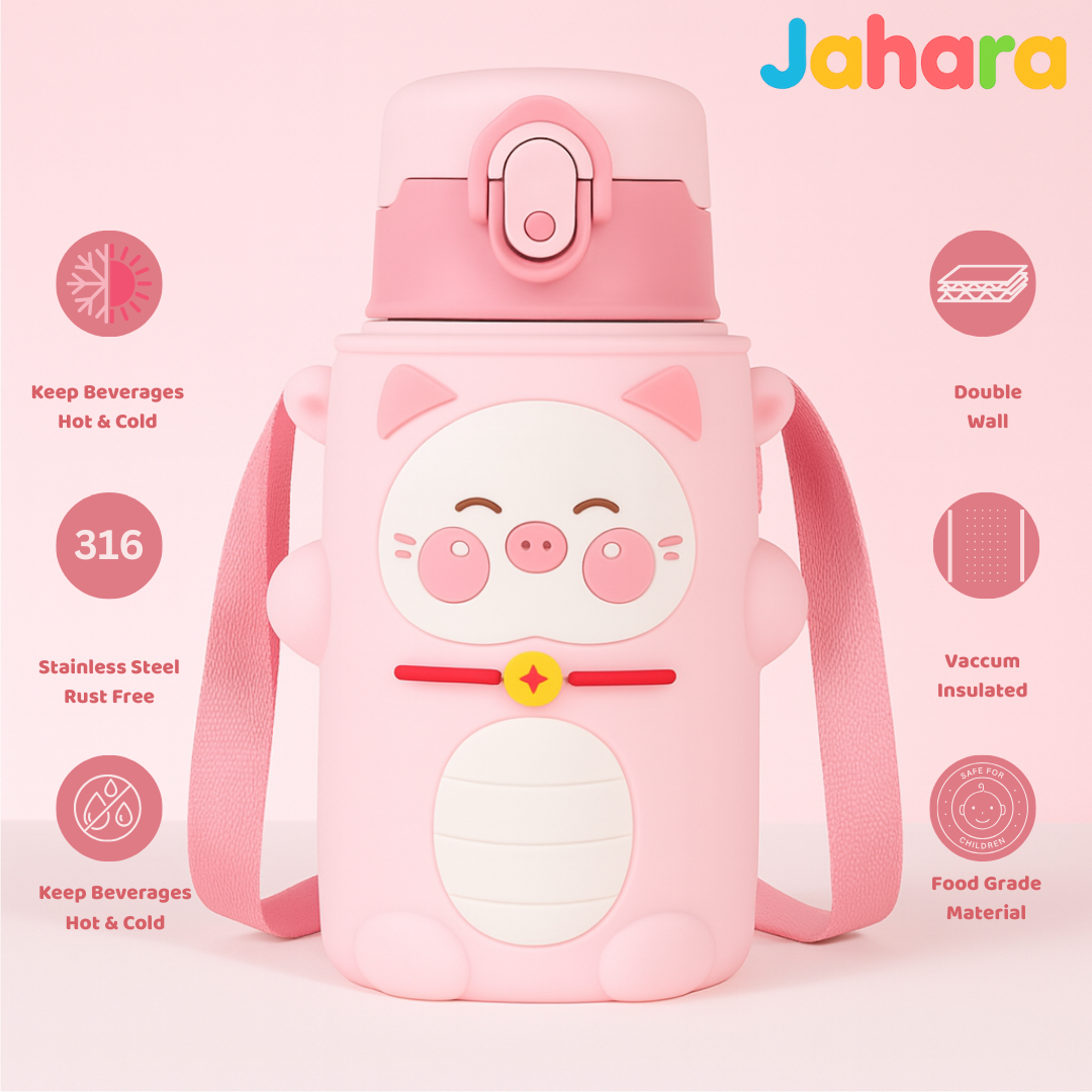 Cat Shape Stainless Steel School Water Bottle for Kids