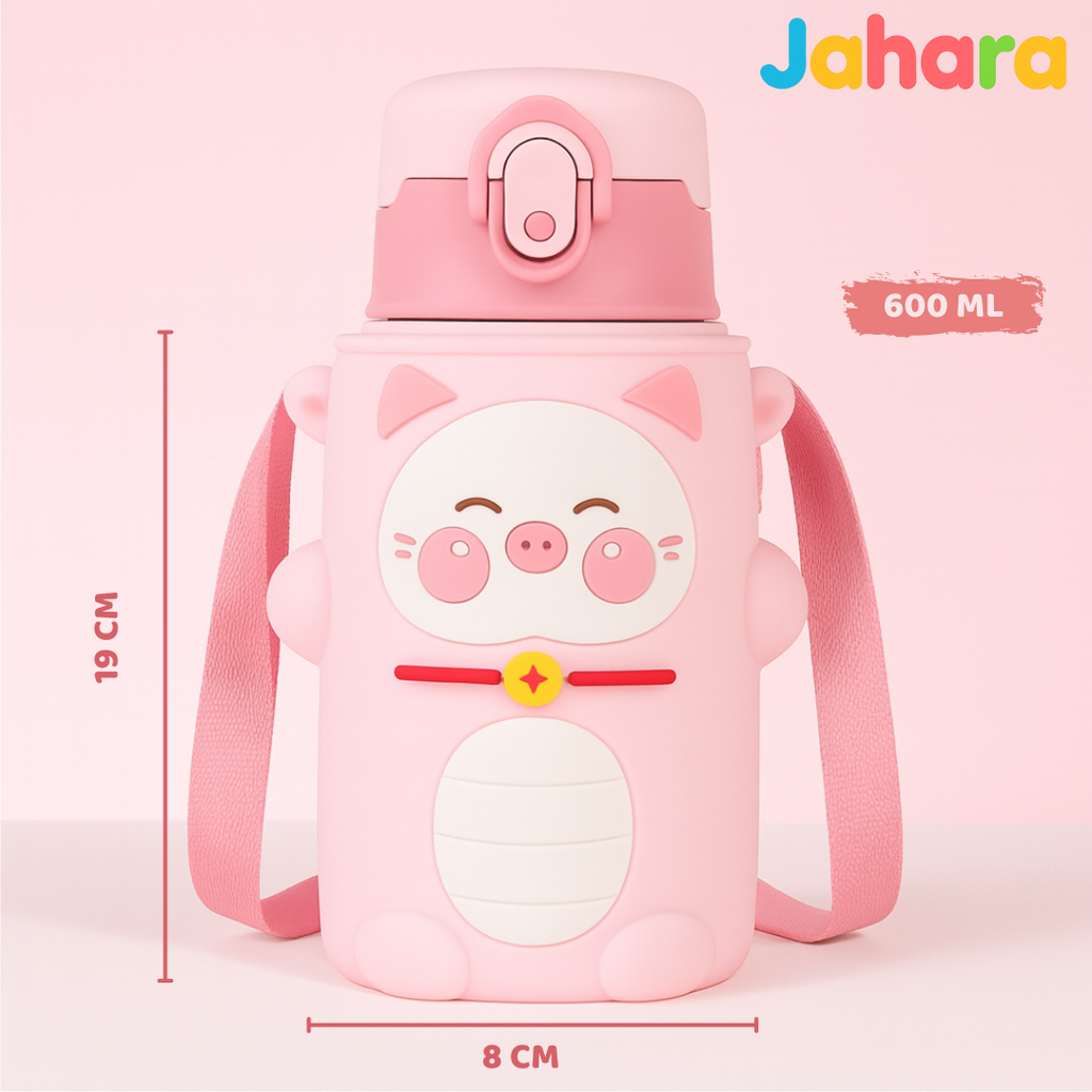 Cat Shape Stainless Steel School Water Bottle for Kids