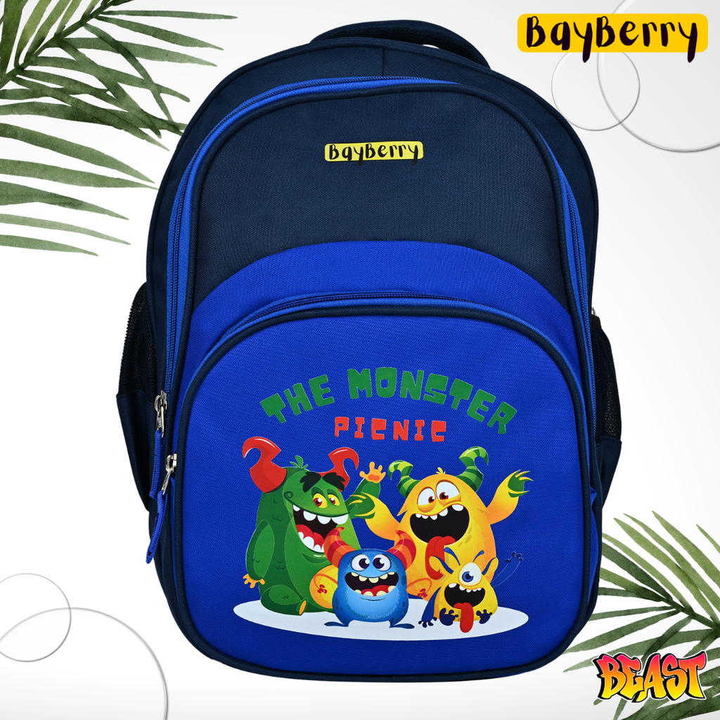 Monster Picnic Print School Bag for Kids.