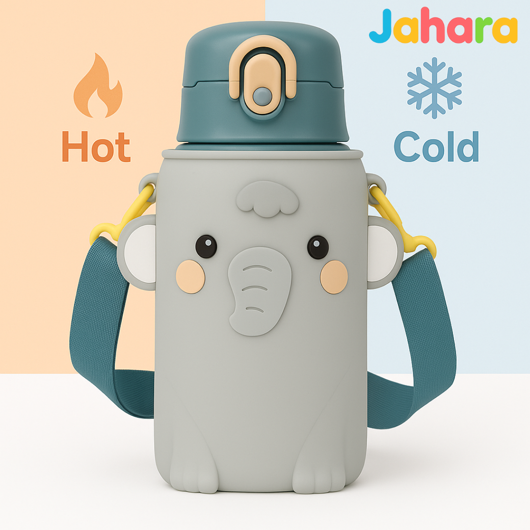 Elephant Shape Stainless Steel School Water Bottle for Kids.