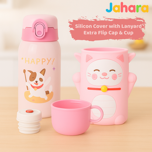 Cat Shape Stainless Steel School Water Bottle for Kids