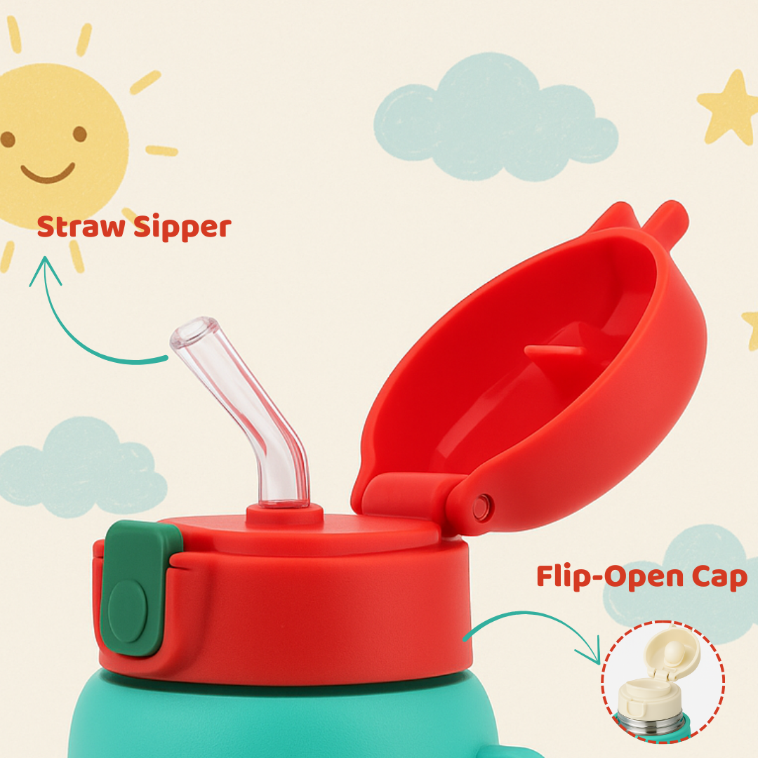 Dinosaur Shape Stainless Steel School Water Bottle for Kids