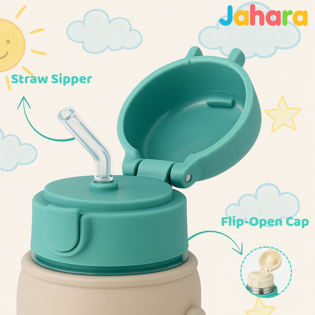 Elephant Shape Stainless Steel School Water Bottle for Kids.