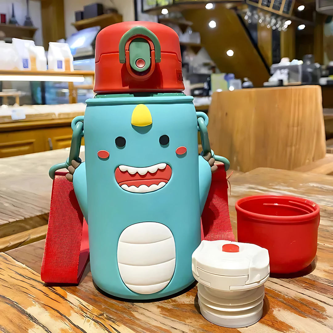 Dinosaur Shape Stainless Steel School Water Bottle for Kids