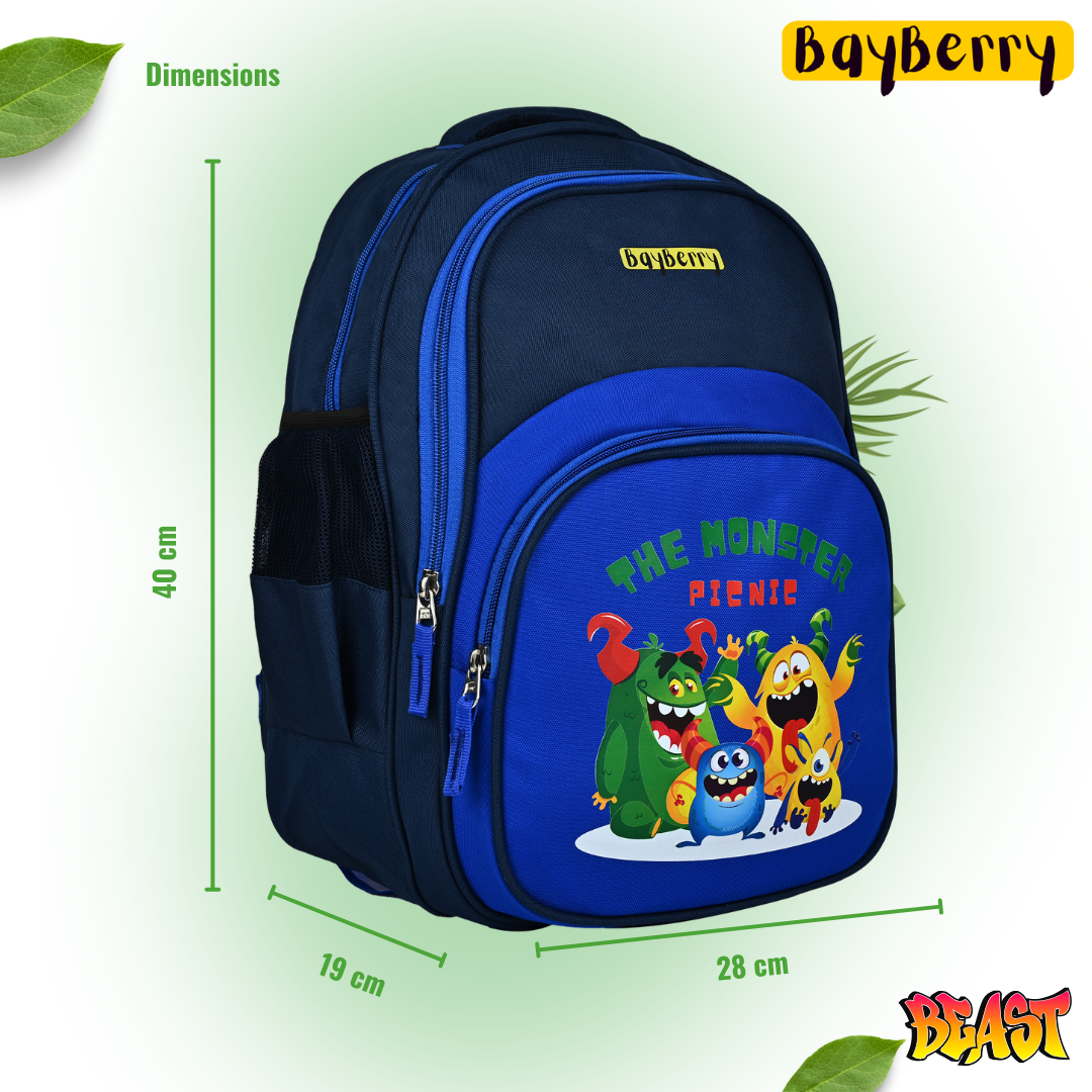 Monster Picnic Print School Bag for Kids.